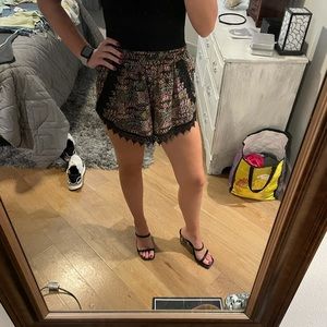 Aztec lace shorts